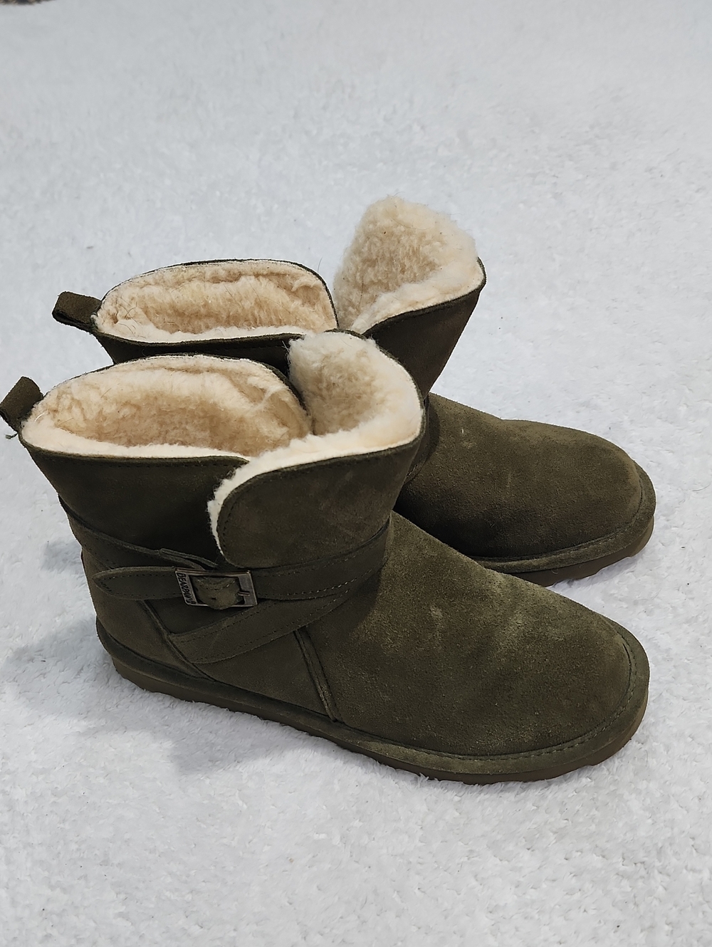 BearPaw Emersyn Dark Olive Green Winter Booties